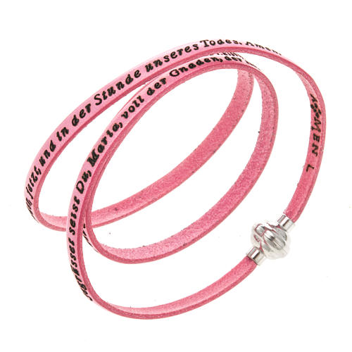 Amen Bracelet in pink leather Hail Mary GER 1