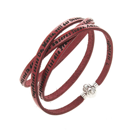 Amen Bracelet in red leather Hail Mary GER 1