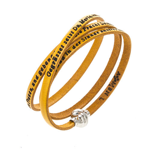 Amen Bracelet in yellow leather Hail Mary GER 1