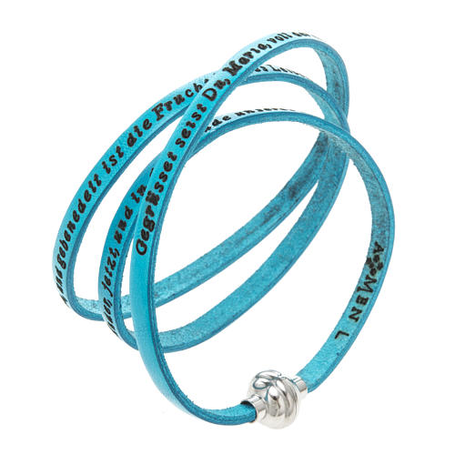 Amen Bracelet in turquoise leather Hail Mary GER 1