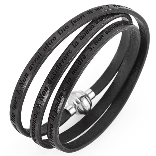 Bracelet Amen 10 Commandements noir ITA 1