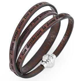 Pulsera AMEN 10 mandamientos marrón ITALIANO