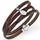 Amen bracelet, Hail Mary in Italian, brown with charm of Our Lad s1
