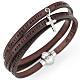 Amen bracelet, Our Father in Italian, brown with cross charm s1