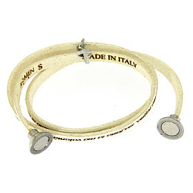 Amen bracelet, Our Father in Italian, white with cross charm