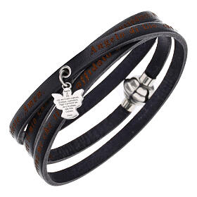 Bracelet Amen Ange de Dieu avec breloque noir ITA