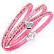 Amen bracelet, Angel of God in Italian, pink charm s1