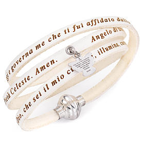 Pulsera AMEN Ángel de la Guarda colgante - blanco ITALIANO