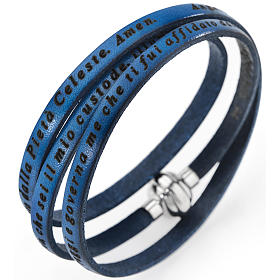 Amen bracelet, Angel of God in Italian, denim blue