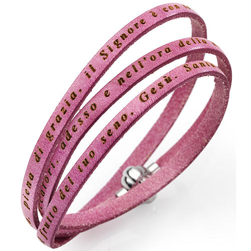 Amen bracelet, Hail Mary in Italian, ancient pink 1