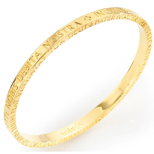Amen bracelet in golden bronze with Our Father in latin 1