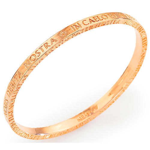 Amen bracelet in pink bronze with Our Father in latin 1