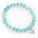 Amen bracelet in light blue Murano beads 6mm, sterling silver s1