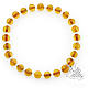 Amen bracelet in amber Murano beads 6mm, sterling silver s1