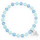 Bracelet Amen perles verre Murano aigue-marine 6 mm argent 925 s1