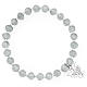 Amen bracelet in light grey Murano beads 6mm, sterling silver s1