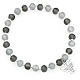 Pulseira AMEN contas Murano cinzentas 6 mm prata 925 s1