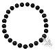 Amen bracelet in black Murano beads 6mm, sterling silver s1