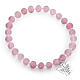 Pulseira AMEN contas Murano cor-de-rosa 6 mm prata 925 s1