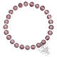 Amen bracelet in light purple Murano beads 6mm, sterling silver s1