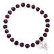 Amen bracelet in dark purple Murano beads 6mm, sterling silver s1