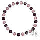 Bracelet Amen perles verre Murano mauve-violet 6 mm argent 925 s1