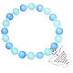 Amen bracelet in blue and aquamarine Murano beads 8mm, sterling s1