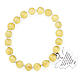 Amen bracelet in topaz yellow Murano beads 8mm, sterling silver s1
