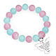 Amen bracelet in light blue, pink Murano beads 10mm, sterling si s1