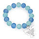 Amen bracelet in blue, aquamarine Murano beads 10mm, sterling si s1