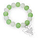 Amen bracelet in white green Murano beads 10mm, sterling silver s1
