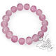 Amen bracelet in pink Murano beads 10mm, sterling silver s1