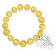 Bracelet Amen perles verre Murano jaune topaze 10 mm argent 925 s1