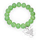 Amen bracelet in green Murano beads 10mm, sterling silver s1