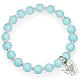 Amen bracelet for children, Murano beads, aquamarine sterling si s1