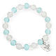Amen bracelet for children, Murano beads, white aquamarine sterl s1