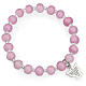 Amen bracelet for children, Murano beads, pink sterling silver s1