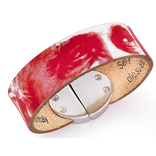 Amen bracelet, Pope Francis in red leather 1