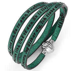Bracelets AMEN: Bracelet Amen Je t'aime dans toutes les langues vert
