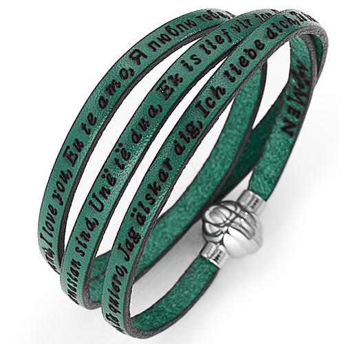 Bracciale AMEN Ti amo tutte le lingue Verde 1