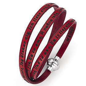 Pulseiras AMEN: Pulseira AMEN Eu te amo em todas as línguas vermelho
