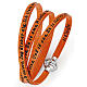 Bracelet Amen Je t'aime dans toutes les langues orange s1