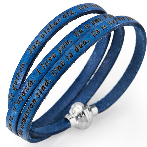 Bracelet Amen Je t'aime toutes les langues bleu jean 1
