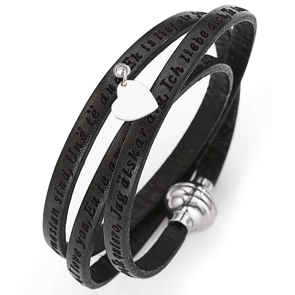 Armband AMEN Ich liebe dich schwarz mit Anhänger Online Verfauf auf