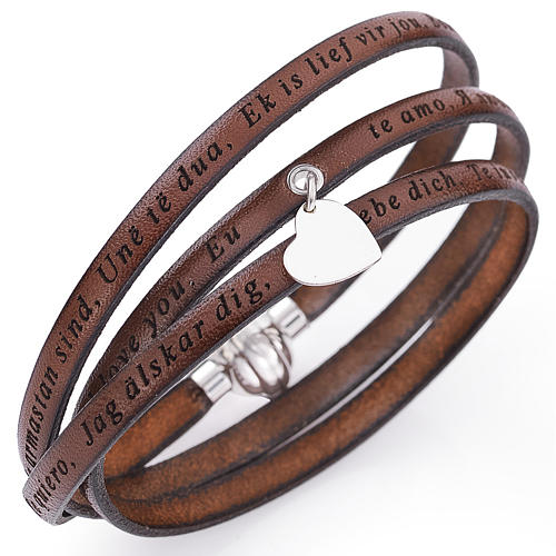 Amen bracelet I love you, brown with charm 1