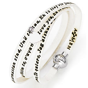 Bracelet Amen Je t'aime avec pendentif blanc