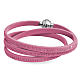 Bracelet AMEN prière Notre Père italien caoutchouc rose s1