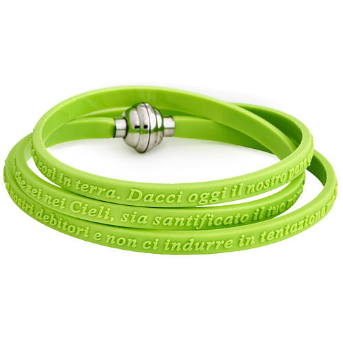 Amen bracelet, Our Father in Italian, green 1