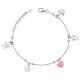 Amen bracelet with charms, Angels and pink heart, sterling silve s1
