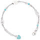Amen bracelet with Our Lady and blue beads, sterling silver s1